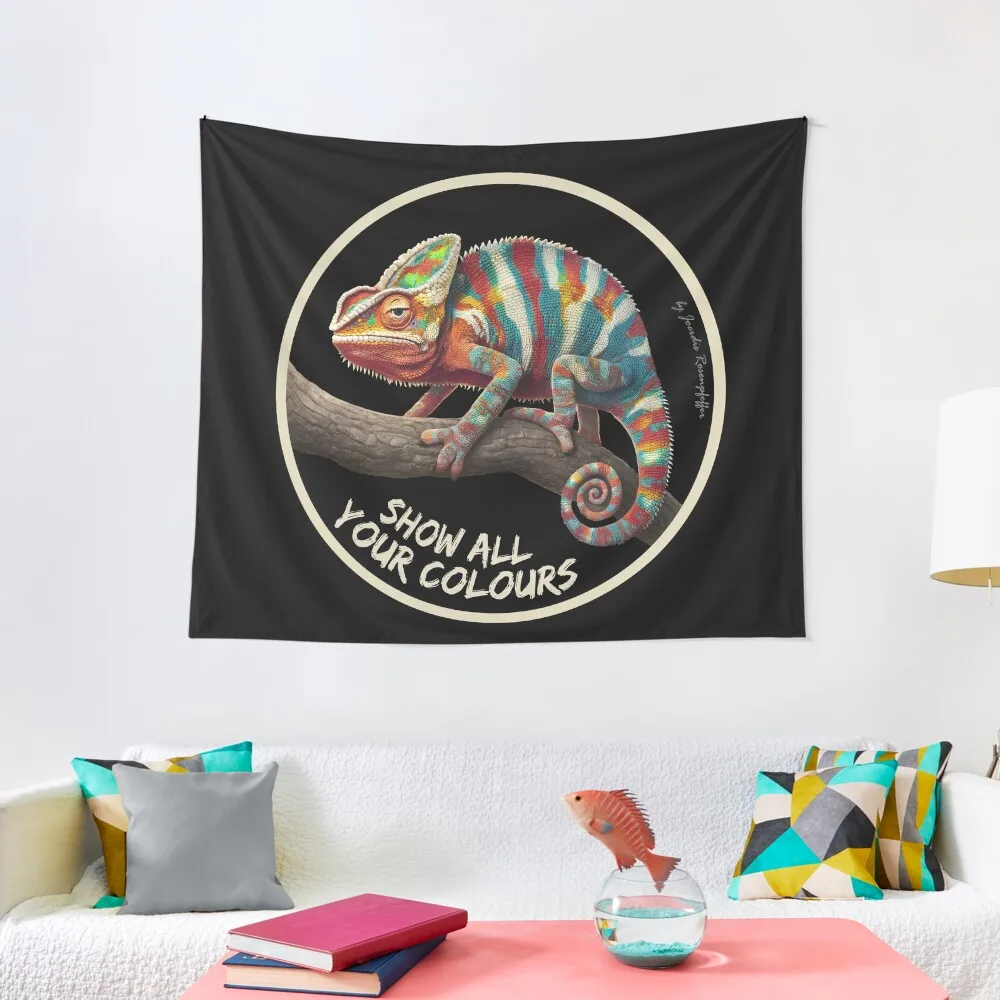 Show all your colours - colorful chameleon round logo professional design Tapestry Funny Room Decorations Aesthetics Tapestry
Show all your colours - colorful chameleon round logo professional design Tapestry Funny Room Decorations Aesthetics Tapestry