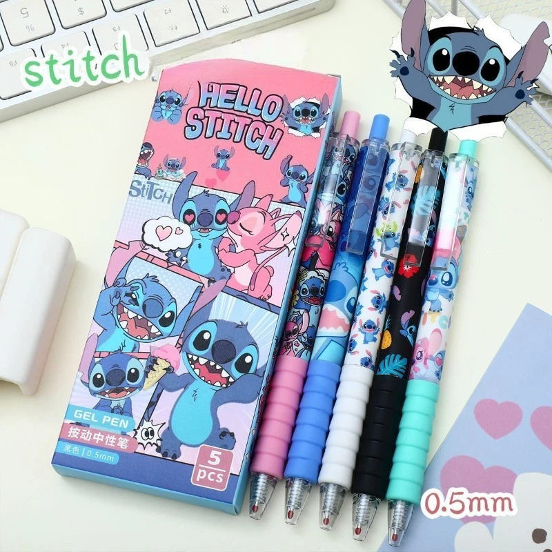 5Pcs Disney Lilo & Stitch Gel Pen Anime Cartoon Angel Black Quick Dry Push Action Pen Student Stationery School Supplies Gifts
5Pcs Disney Lilo & Stitch Gel Pen Anime Cartoon Angel Black Quick Dry Push Action Pen Student Stationery School Supplies Gifts