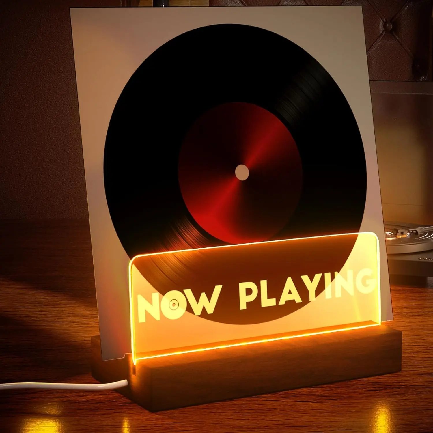 Now Playing Vinyl Record Stand, Wooden Rack with Acrylic Panel and LED Lights
Now Playing Vinyl Record Stand, Wooden Rack with Acrylic Panel and LED Lights