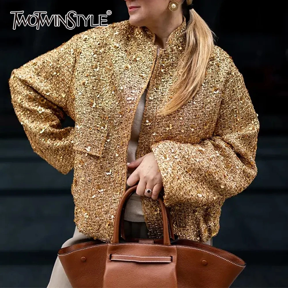TWOTWINSTYLE Solid Patchwork Button Chic Jackets For Women O Neck Long Sleeve Minimalist Coat Female Fashion Style Nre Clothes
TWOTWINSTYLE Solid Patchwork Button Chic Jackets For Women O Neck Long Sleeve Minimalist Coat Female Fashion Style Nre Clothes
