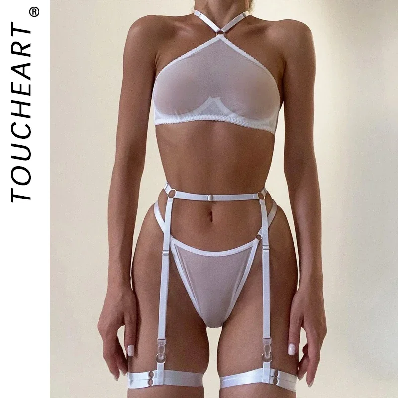 Toucheart 2024 Erotica Underwear Kit Ultra-Thin See-Through Mesh Steel Ring Gathered Sexy Hanging Neck Lingerie Four-Piece Set
Toucheart 2024 Erotica Underwear Kit Ultra-Thin See-Through Mesh Steel Ring Gathered Sexy Hanging Neck Lingerie Four-Piece Set