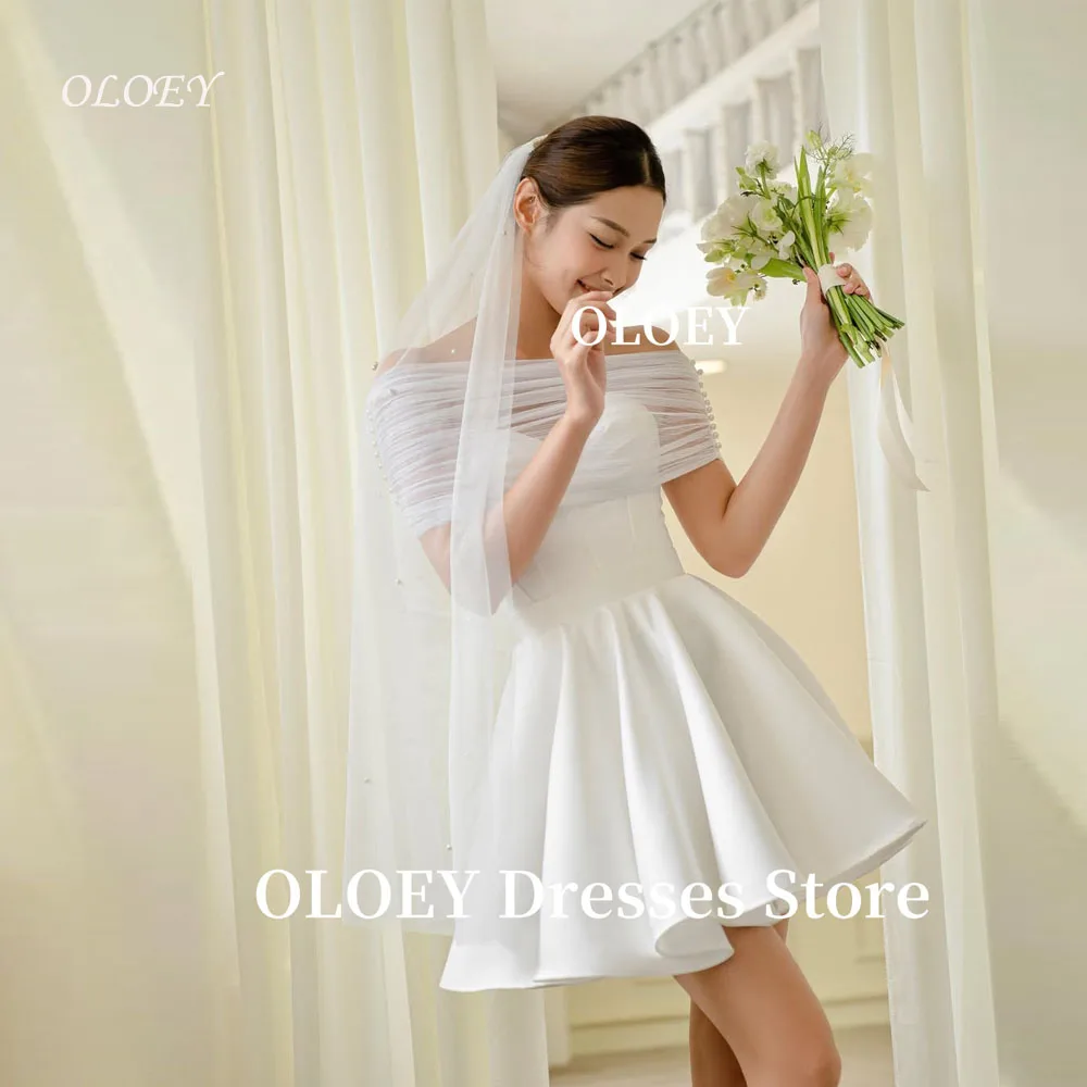 OLOEY Sweetheart Mini Short Wedding Party Dresses With Bolero Soft Satin Simple Bride Gowns Formal Party Photograghy Customized
OLOEY Sweetheart Mini Short Wedding Party Dresses With Bolero Soft Satin Simple Bride Gowns Formal Party Photograghy Customized