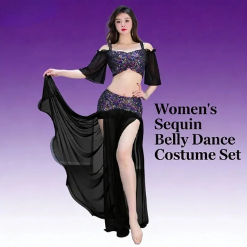 Роскошный экзотический комплект для восточных танцев из 2 предметов: топ из сетки с пайетками и юбка, блестящий наряд для сценических выступлений
Роскошный экзотический комплект для восточных танцев из 2 предметов: топ из сетки с пайетками и юбка, блестящий наряд для сценических выступлений