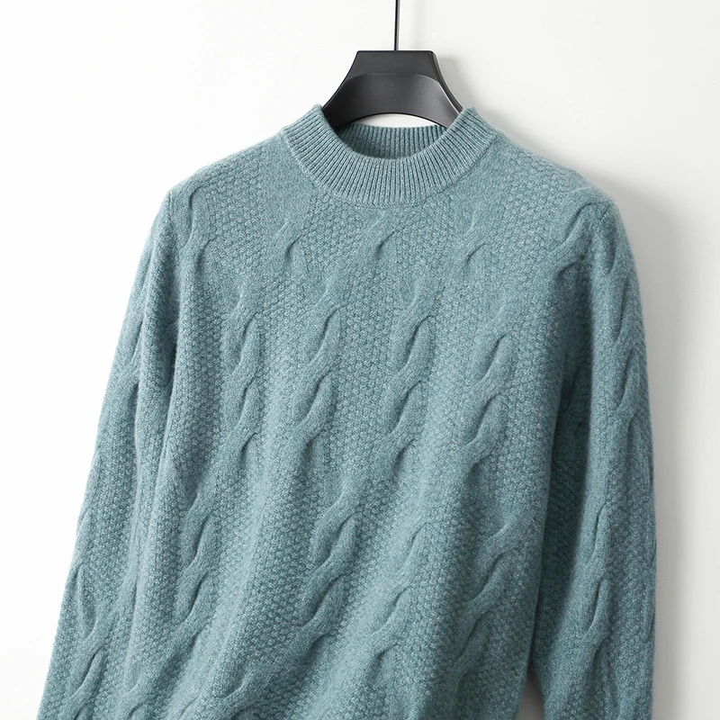 Autumn And Winter New 100% Pure Wool Men's Round Neck Thick Warm Knit Bottoming Solid Color Twisted Cashmere Sweater
Autumn And Winter New 100% Pure Wool Men's Round Neck Thick Warm Knit Bottoming Solid Color Twisted Cashmere Sweater