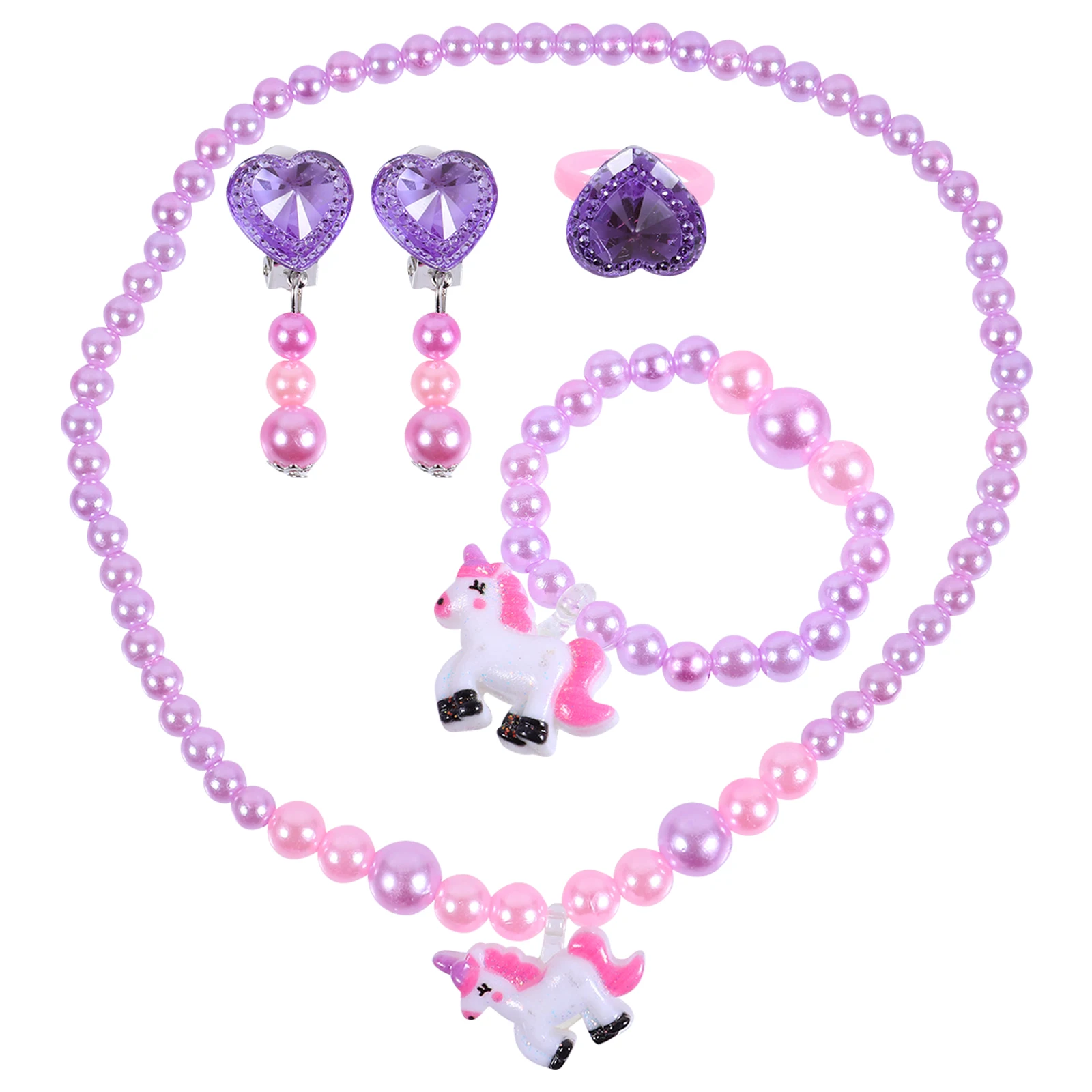 Girls Accessories Set Baby Gift Bracelet Pearls Necklace Sweet for Style Ring One Piece
Girls Accessories Set Baby Gift Bracelet Pearls Necklace Sweet for Style Ring One Piece