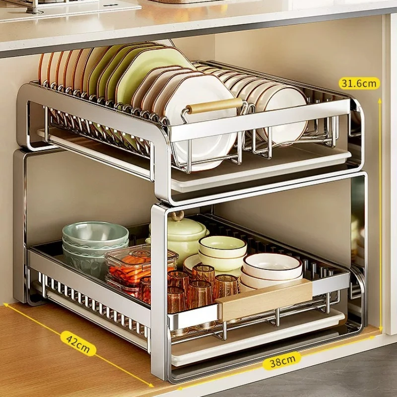 Pull Out Dish Rack for Kitchen, 3 Drawer Stainless Steel Drainer, Silent Slide Pot Pan Organizer, Removable Under Sink Basket
Pull Out Dish Rack for Kitchen, 3 Drawer Stainless Steel Drainer, Silent Slide Pot Pan Organizer, Removable Under Sink Basket