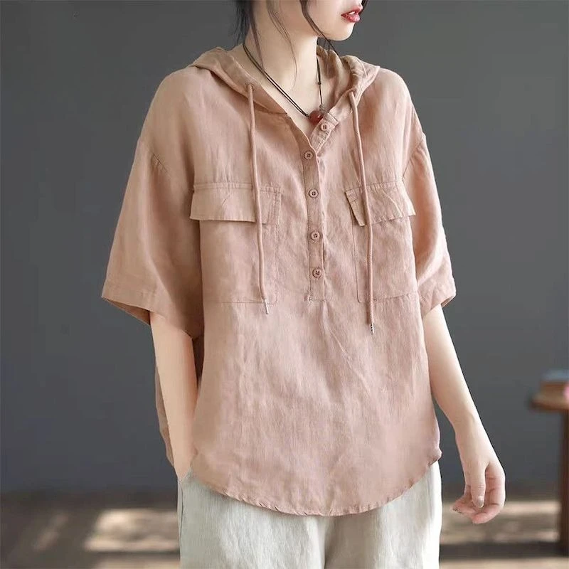 Fashion Jacquard T Shirts Women Art Casual Japanese Style Hooded T-shirt Loose Oversized Half Sleeve Breathable Thin TopsYY47
Fashion Jacquard T Shirts Women Art Casual Japanese Style Hooded T-shirt Loose Oversized Half Sleeve Breathable Thin TopsYY47