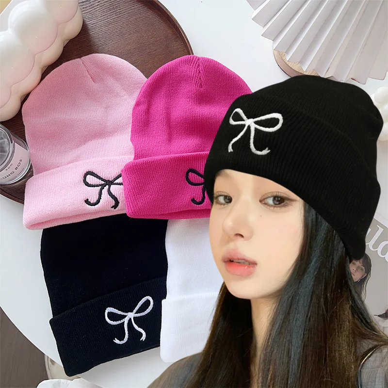 Y2K Bow Embroidered Knitted Hat Autumn And Winter Warm Women Beanies Cap Korean Fashion Solid Color Female Girls Skullcap Bonnet
Y2K Bow Embroidered Knitted Hat Autumn And Winter Warm Women Beanies Cap Korean Fashion Solid Color Female Girls Skullcap Bonnet