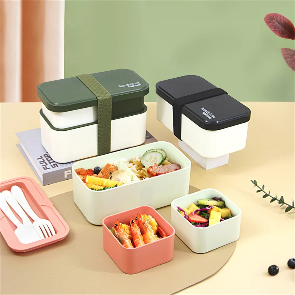 1450ML Leakproof Bento Box Food Container With Fork Spoon for Student Office Portable Fruit Divided Double-Layer Strap Lunch Box
1450ML Leakproof Bento Box Food Container With Fork Spoon for Student Office Portable Fruit Divided Double-Layer Strap Lunch Box