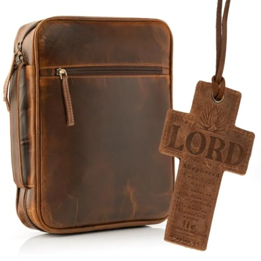 Leather Bible Cover for Men Bible Case Women Holder Carrying Organizer Wrap Sleeve Protector Christian Religious Gift Cross Boo
Leather Bible Cover for Men Bible Case Women Holder Carrying Organizer Wrap Sleeve Protector Christian Religious Gift Cross Boo
