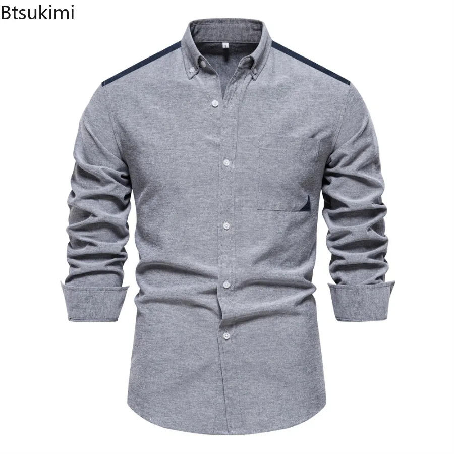 2025 Spring New Cotton Oxford Shirts for Men Fashion Color Blocking Design Men's Long Sleeve Button Social Business Casual Shirt
2025 Spring New Cotton Oxford Shirts for Men Fashion Color Blocking Design Men's Long Sleeve Button Social Business Casual Shirt