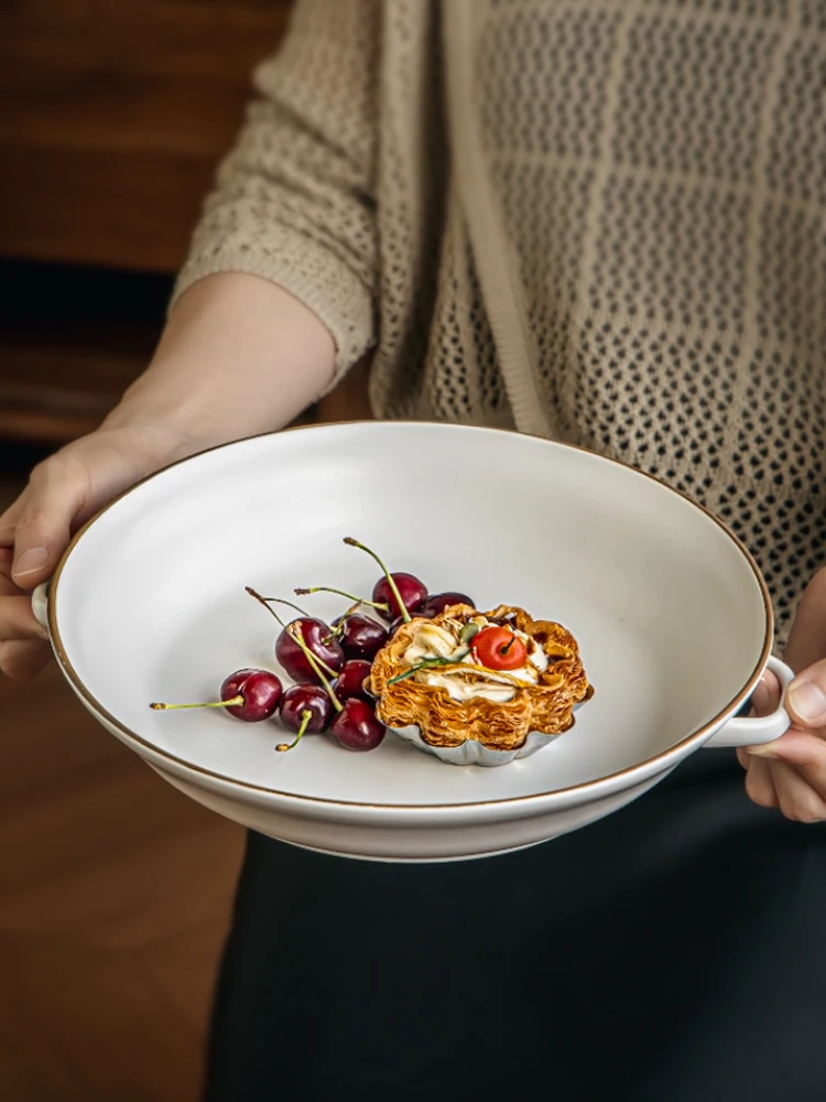10 Inch Large Heat Resistant Ceramic Deep Dish with Handles for Lobster Serving
10 Inch Large Heat Resistant Ceramic Deep Dish with Handles for Lobster Serving