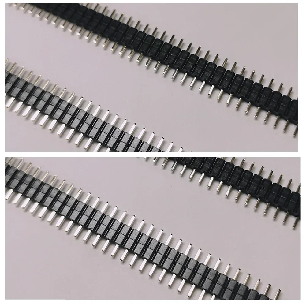 100pcs 2.54mm 1X40P 2X40P L11.4mm Straight Board Spacer Breakable Single/Double Row Double plastic PCB Male Pin Header Connector
100pcs 2.54mm 1X40P 2X40P L11.4mm Straight Board Spacer Breakable Single/Double Row Double plastic PCB Male Pin Header Connector
