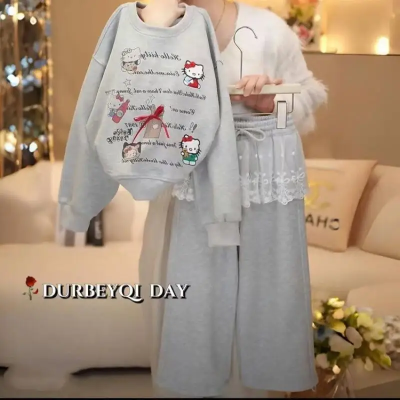 Sanrio Sports 2Pcs Hello Kitty New Style Suit Mid-Large Children Lace Border Casual Korean Version Autumn and Winter Clothing
Sanrio Sports 2Pcs Hello Kitty New Style Suit Mid-Large Children Lace Border Casual Korean Version Autumn and Winter Clothing