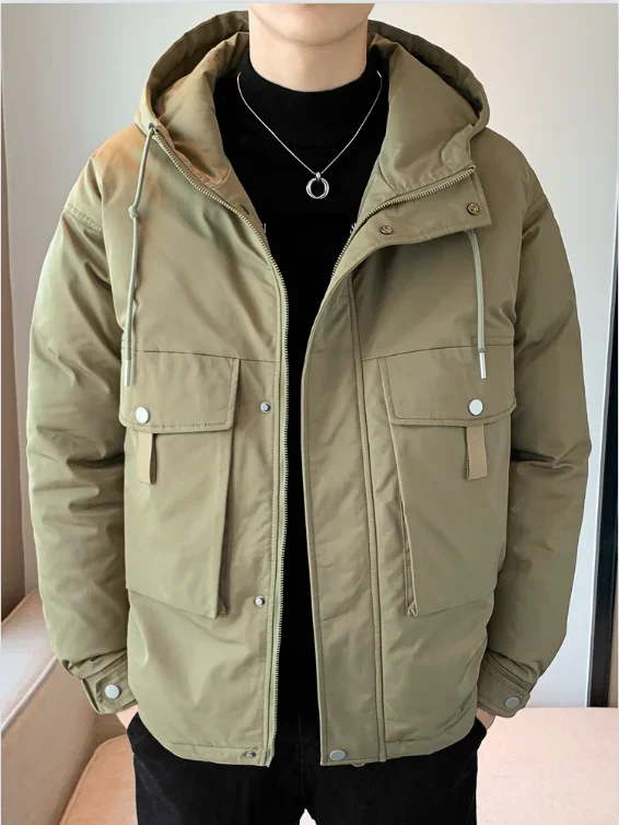 Winter Big Pockets Men's Parka Warm Jacket 2024 New Solid Hooded Windbreaker Zipper Coat Thick Cotton Padded Thermal Parkas
Winter Big Pockets Men's Parka Warm Jacket 2024 New Solid Hooded Windbreaker Zipper Coat Thick Cotton Padded Thermal Parkas