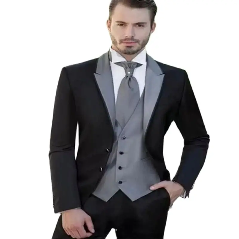 Costume Homme Wedding Suits for Men Slim Fit 3 Piece Groom Tuxedo Best Man Formal Party Male Blazer Pant Sets Trajes De Hombre
Costume Homme Wedding Suits for Men Slim Fit 3 Piece Groom Tuxedo Best Man Formal Party Male Blazer Pant Sets Trajes De Hombre