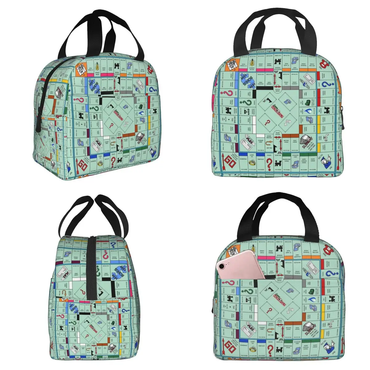Monopoly Board Game Insulated Lunch Bag for Women Office Cooler Thermal Food Box Tote Portable Lunch Boxes Container
Monopoly Board Game Insulated Lunch Bag for Women Office Cooler Thermal Food Box Tote Portable Lunch Boxes Container