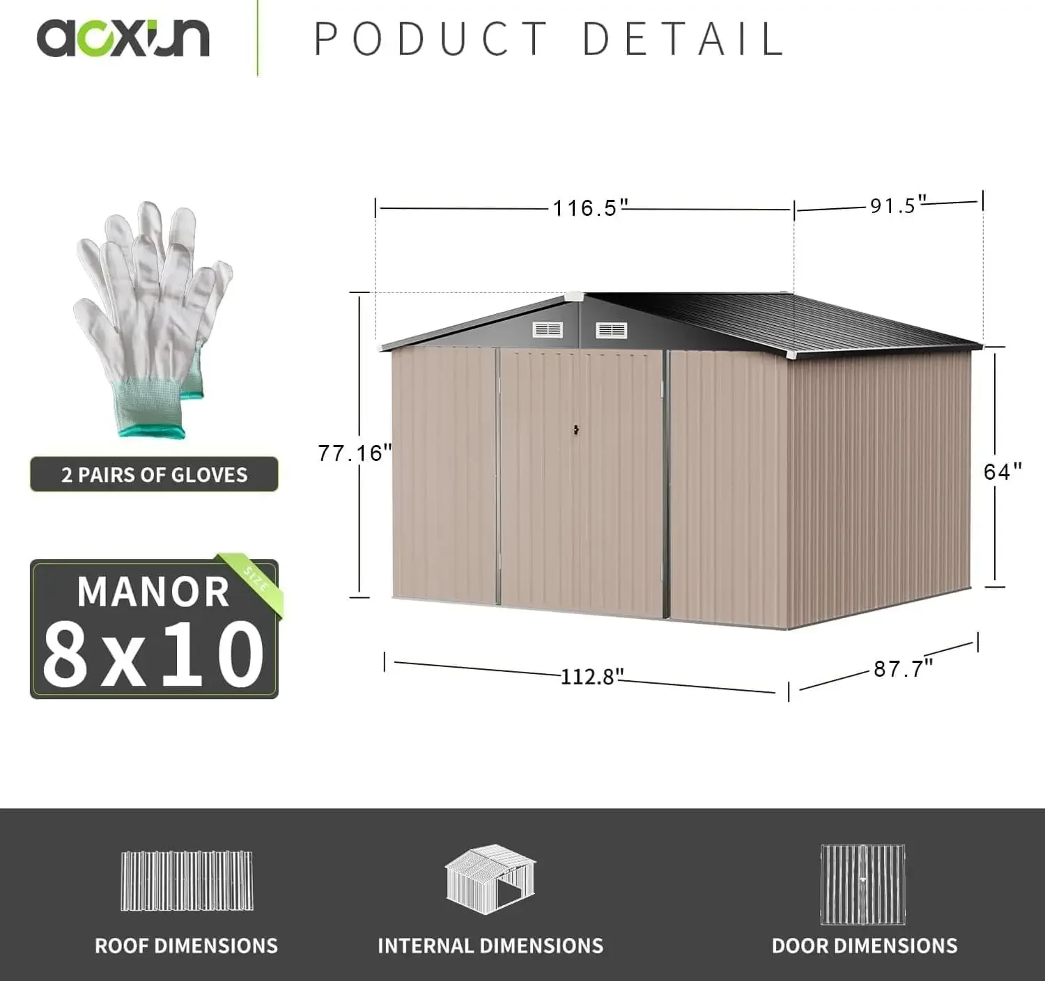 10x8 FT Outdoor Storage Shed with Double Hinged Large Door Utility Garden Shed with Lockable Door & Sloped Roof Metal Sheds
10x8 FT Outdoor Storage Shed with Double Hinged Large Door Utility Garden Shed with Lockable Door & Sloped Roof Metal Sheds