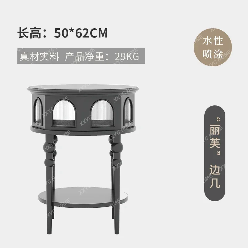 Retro Solid Wood Side Table Black Solid Wood Glass Wall Small round Table Light Luxury Bedside Table
Retro Solid Wood Side Table Black Solid Wood Glass Wall Small round Table Light Luxury Bedside Table