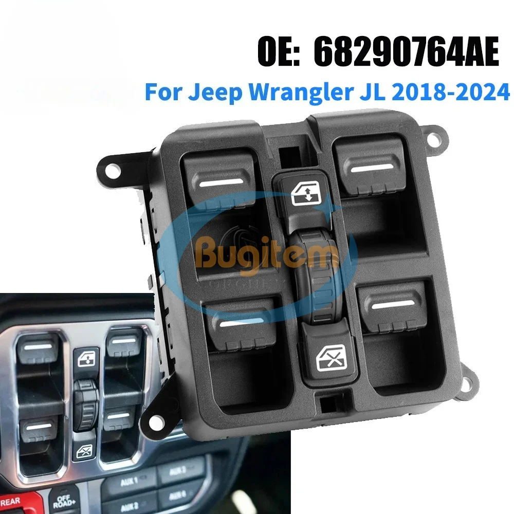 New Power Window Switch 68290764AE For Jeep Wrangler JL 2018-2024 Gladiator JT 2020-2022 68290764AC 68290764AD 68290764AF
New Power Window Switch 68290764AE For Jeep Wrangler JL 2018-2024 Gladiator JT 2020-2022 68290764AC 68290764AD 68290764AF