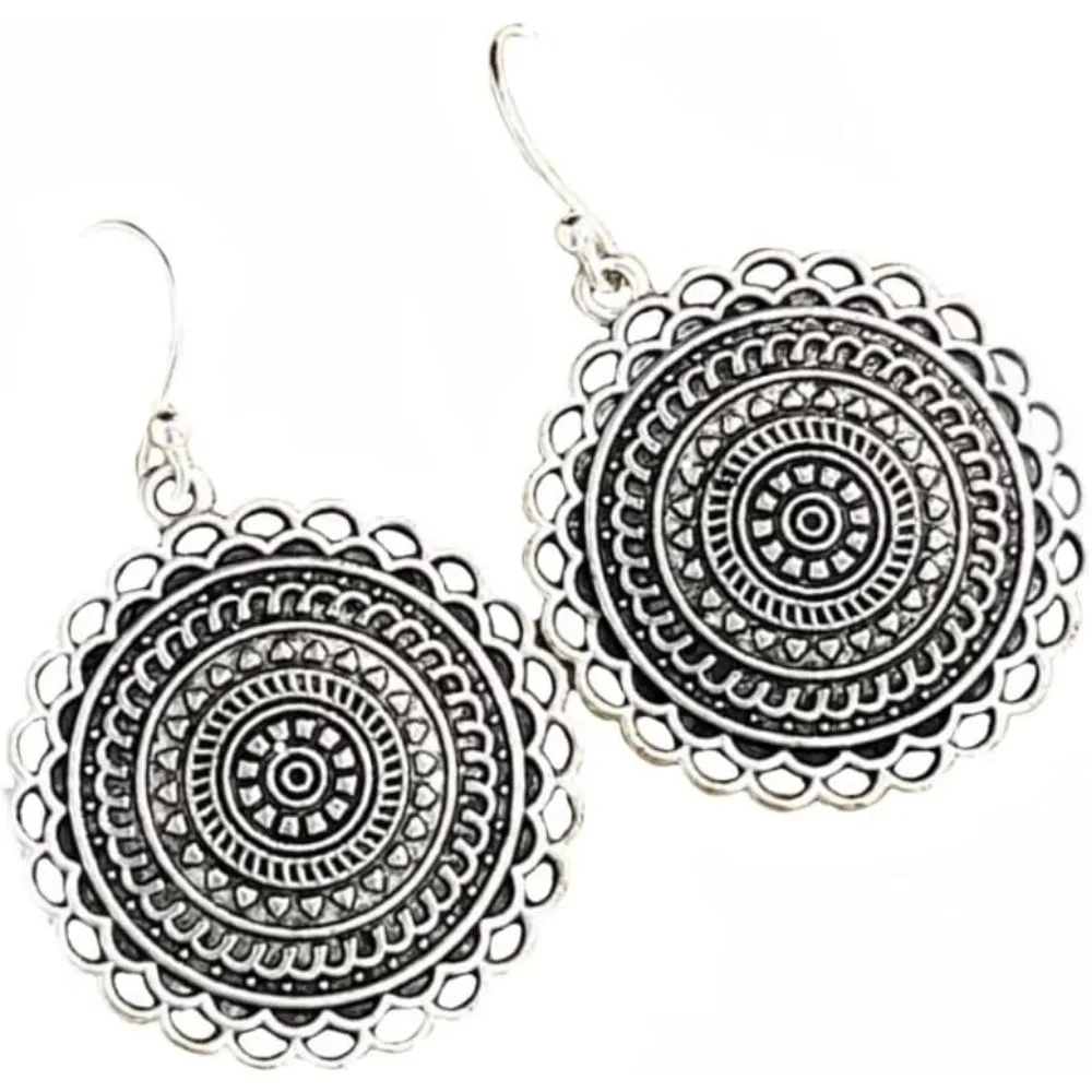 Dreamy Filigree Mandala Dangle Earrings Boho Style
Dreamy Filigree Mandala Dangle Earrings Boho Style
