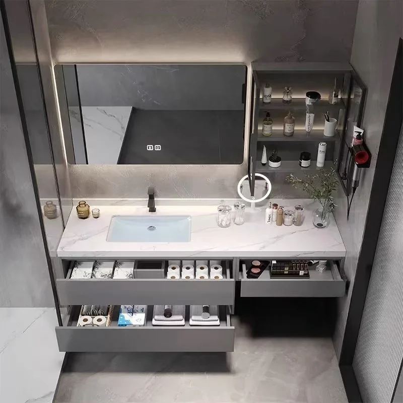 Light Luxury Modern Smart Vanity Bathroom Cabinet Rock Simple Wall Shelves Organizer Mirror Mobile Bagno Bathroom Furniture
Light Luxury Modern Smart Vanity Bathroom Cabinet Rock Simple Wall Shelves Organizer Mirror Mobile Bagno Bathroom Furniture