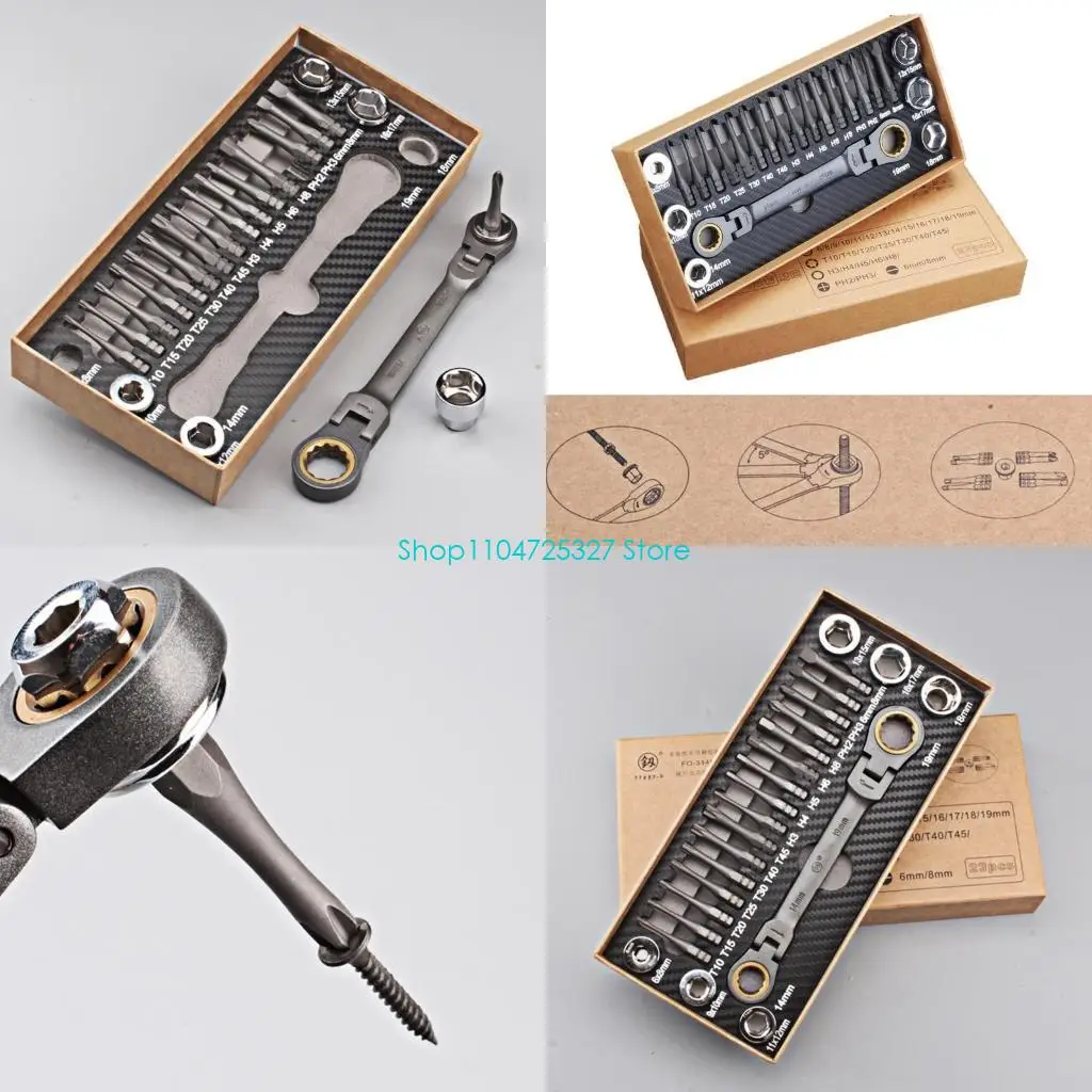 D8KF Ratchet Spanner Set Flexible Head Ratchet Wrench Socket Screwdriver Bits
D8KF Ratchet Spanner Set Flexible Head Ratchet Wrench Socket Screwdriver Bits