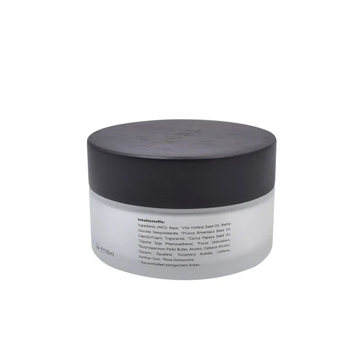 Роскошная косметическая упаковка, банка для крема из натурального матового стекла cbd, черная темная бамбуковая крышка, биоразлагаемая деревянная упаковочная бутылка для крема
Роскошная косметическая упаковка, банка для крема из натурального матового стекла cbd, черная темная бамбуковая крышка, биоразлагаемая деревянная упаковочная бутылка для крема