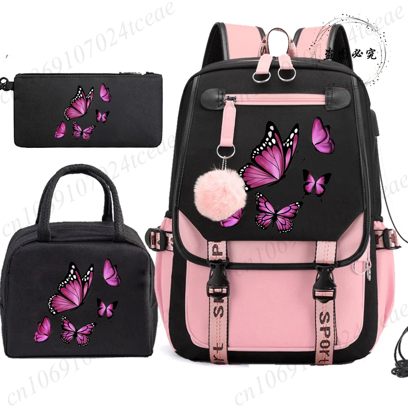 Watercolor Butterfly Anime School Backpack Teenage Fashion Back To School Bookbag Mochila Bookbag with Lunch Bags ,Pencil Bag
Watercolor Butterfly Anime School Backpack Teenage Fashion Back To School Bookbag Mochila Bookbag with Lunch Bags ,Pencil Bag