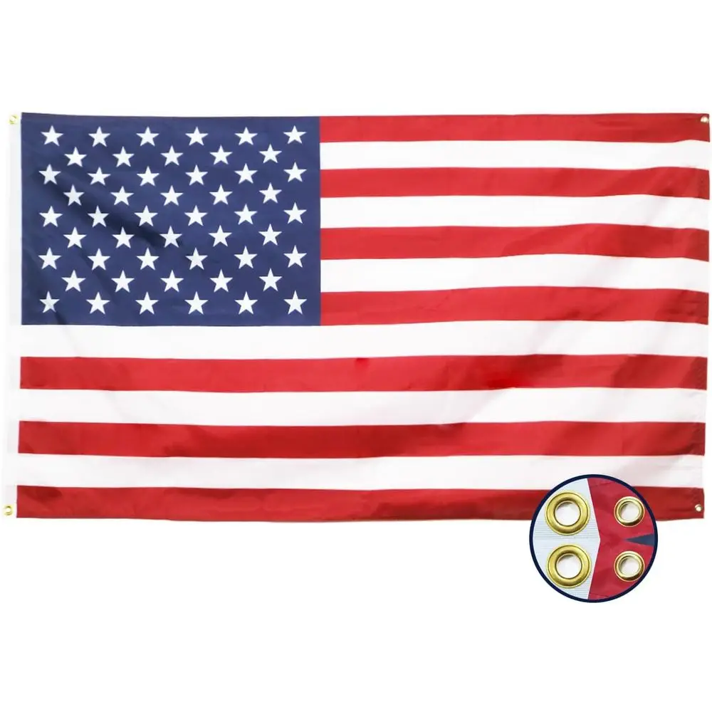 3x5 ft Indoor US Flags with 4 Brass Grommets - Fade Resistant, Ideal for Rooms, Bedrooms, Dorms, and Walls
3x5 ft Indoor US Flags with 4 Brass Grommets - Fade Resistant, Ideal for Rooms, Bedrooms, Dorms, and Walls