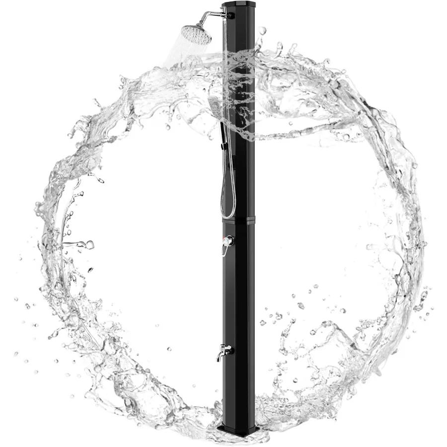 7.2 FT Outdoor Solar Heated Shower with 360 Swivel Head and Hand Shower Adjustable Temperature and Pressure Easy-Setup 2-Sectio
7.2 FT Outdoor Solar Heated Shower with 360 Swivel Head and Hand Shower Adjustable Temperature and Pressure Easy-Setup 2-Sectio