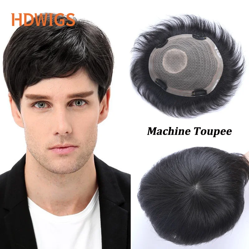HDWIGS Men Machine Toupee Straight 100% Remy Human Hair System Wave Male Toupees Human Hair Wigs Short Hair Wigs Natural Color
HDWIGS Men Machine Toupee Straight 100% Remy Human Hair System Wave Male Toupees Human Hair Wigs Short Hair Wigs Natural Color