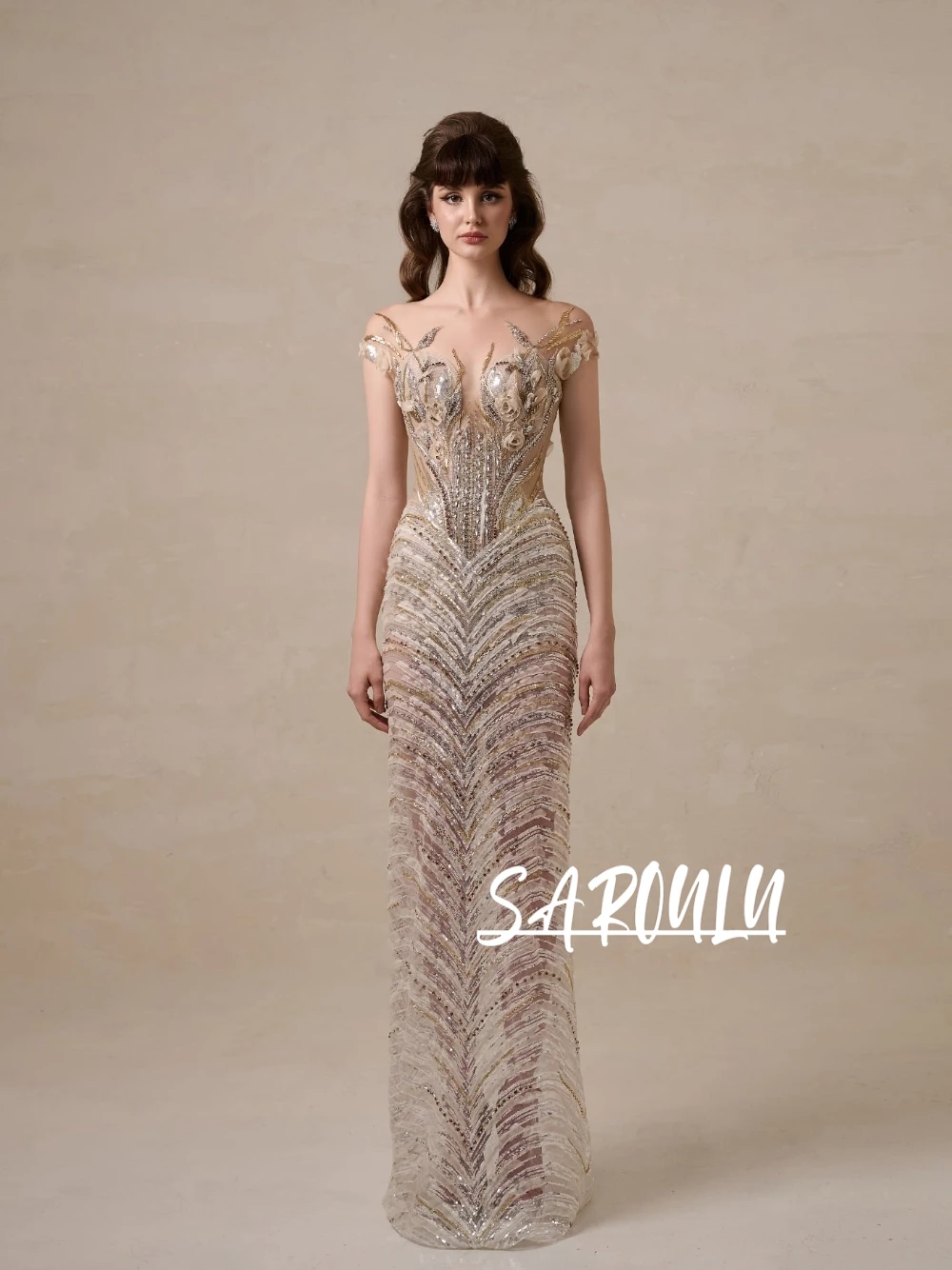 Luxury Handmade Beaded Chevron Evening Gown Off Shoulder Sheer Tulle Corset Back Customized Prom Gown Unique Illusion Gala Wear
Luxury Handmade Beaded Chevron Evening Gown Off Shoulder Sheer Tulle Corset Back Customized Prom Gown Unique Illusion Gala Wear