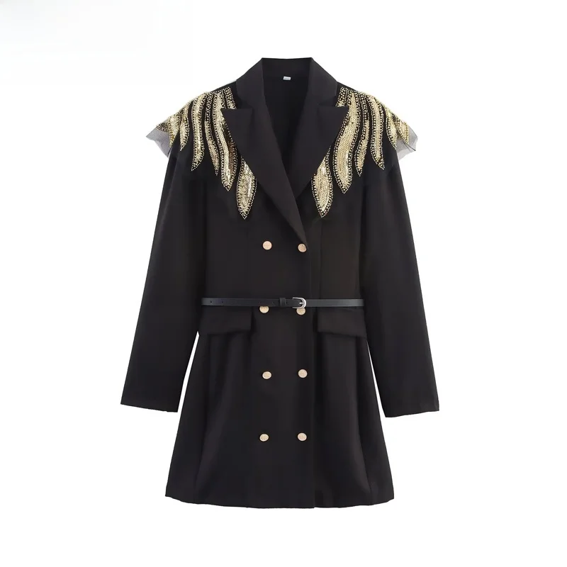 ZBZR Осенний новый модный длинный костюм све Dr, женский костюм для похудения, дизайн на талии, удобный для поездок на работу, полиэфирное волокно
ZBZR Осенний новый модный длинный костюм све Dr, женский костюм для похудения, дизайн на талии, удобный для поездок на работу, полиэфирное волокно