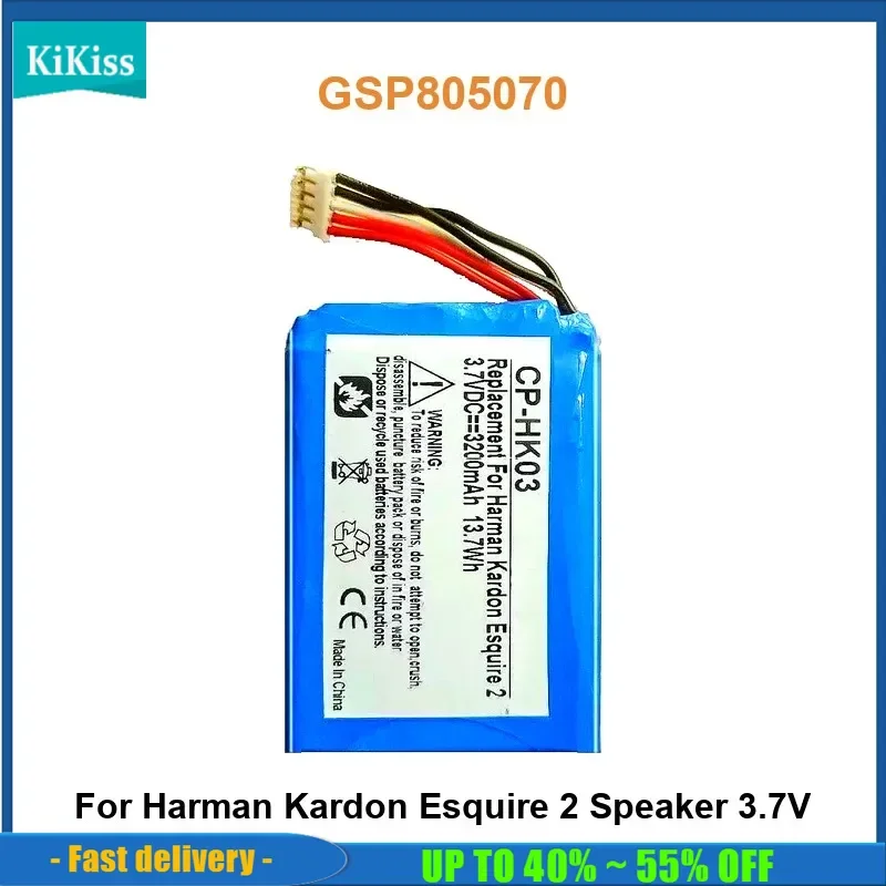Аккумулятор динамика для динамика Harman Kardon Esquire 2, 3,7 В GSP 805070 Реальная емкость 3200 мАч
Аккумулятор динамика для динамика Harman Kardon Esquire 2, 3,7 В GSP 805070 Реальная емкость 3200 мАч