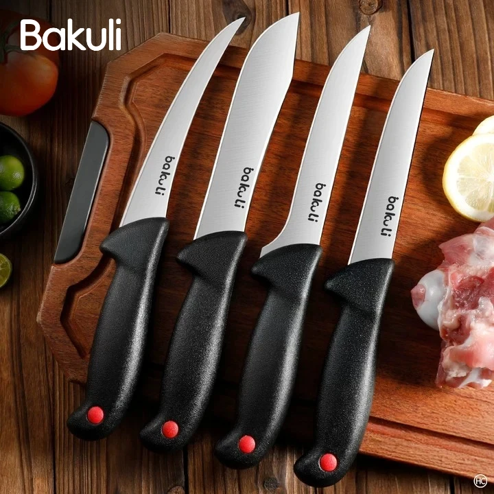 Нож для обвалки из высокоуглеродистой нержавеющей стали с фиксированным лезвием, острый мясной нож, нескользящая ручка, нож для резки мяса, рыбы, нож для обвалки
Нож для обвалки из высокоуглеродистой нержавеющей стали с фиксированным лезвием, острый мясной нож, нескользящая ручка, нож для резки мяса, рыбы, нож для обвалки