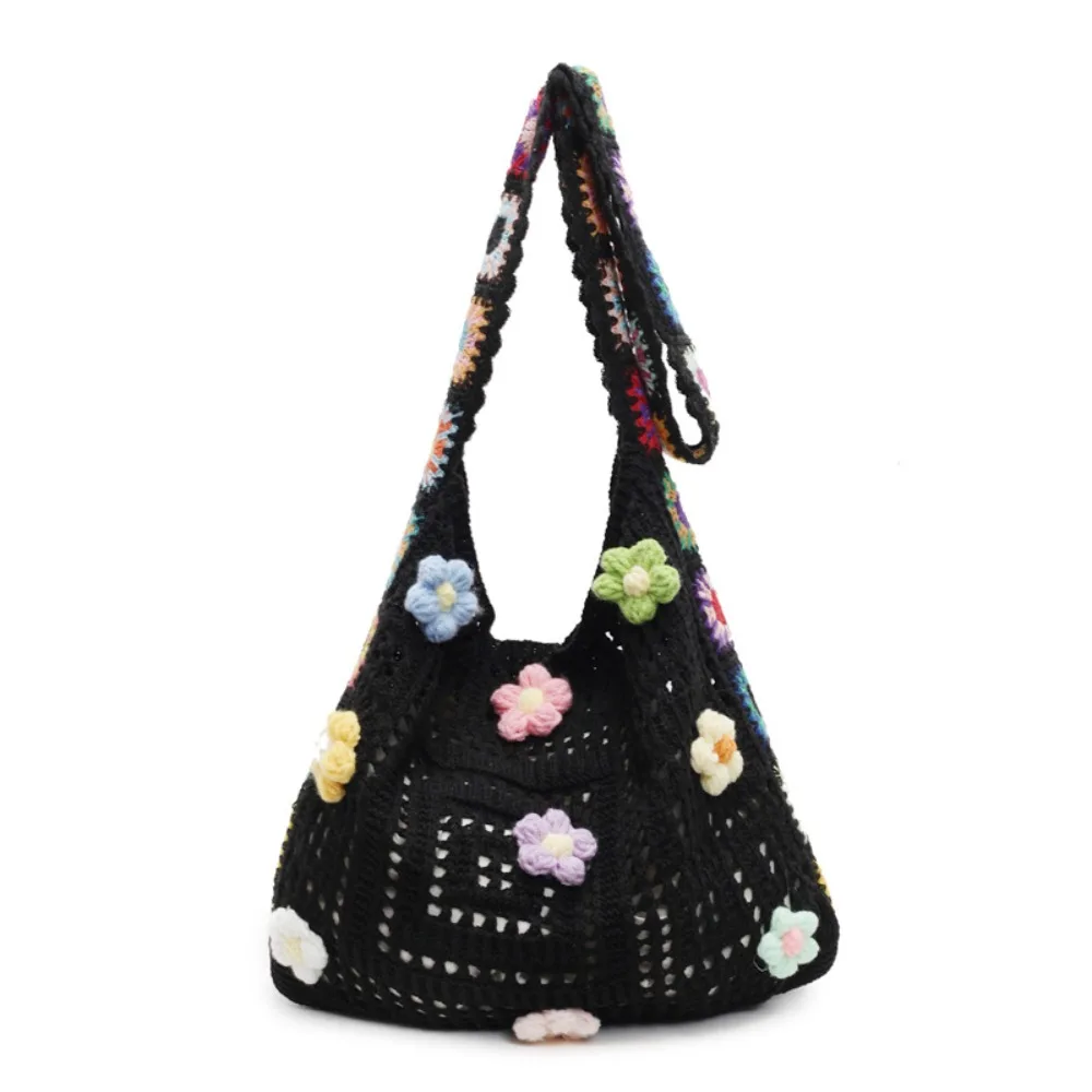 Boho Knitting Shoulder Bag Floral Large Capacity Bohemian Crochet Crossbody Bag Lazy Style Ethnic Style Casual Woven Handbag
Boho Knitting Shoulder Bag Floral Large Capacity Bohemian Crochet Crossbody Bag Lazy Style Ethnic Style Casual Woven Handbag