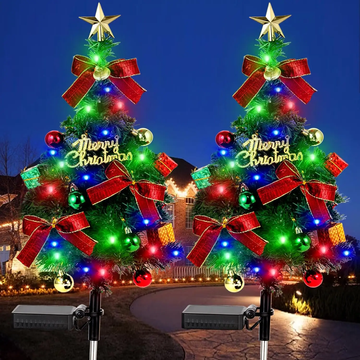 Solar Bow Christmas Tree Light 2PCS Garden Yard Decoration Outdoor Waterproof 40LED Lights with Constant and Flashing Modes
Solar Bow Christmas Tree Light 2PCS Garden Yard Decoration Outdoor Waterproof 40LED Lights with Constant and Flashing Modes
