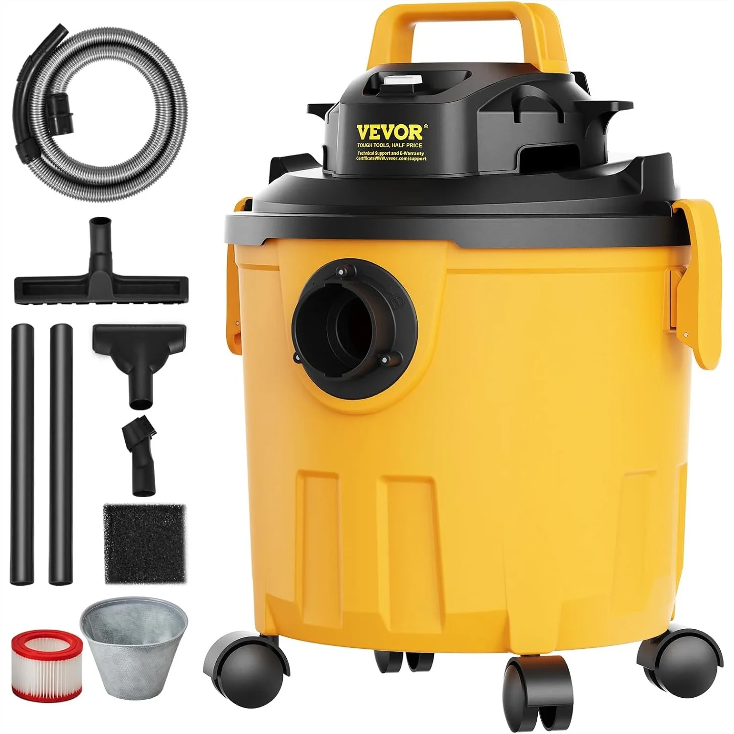 5 Gallon 6.0 Peak HP Wet/Dry Shop Vac, 60CFM Portable Vacuum Blower for Home Car Cleaning
5 Gallon 6.0 Peak HP Wet/Dry Shop Vac, 60CFM Portable Vacuum Blower for Home Car Cleaning