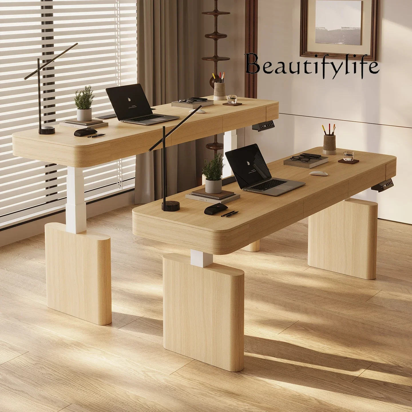 Электрический подъемный стол из массива дерева T белого цвета, современный офисный компьютерный стол, двойной мотор с выдвижными ящиками, учебный стол
Электрический подъемный стол из массива дерева T белого цвета, современный офисный компьютерный стол, двойной мотор с выдвижными ящиками, учебный стол