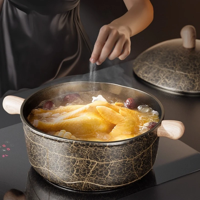 Non-Stick Gengu Soup Pot, Durable Home Cooking Casserole, Double-Handle Stove Safe Pot for Porridge, Soup or Pasta Kitchen
Non-Stick Gengu Soup Pot, Durable Home Cooking Casserole, Double-Handle Stove Safe Pot for Porridge, Soup or Pasta Kitchen