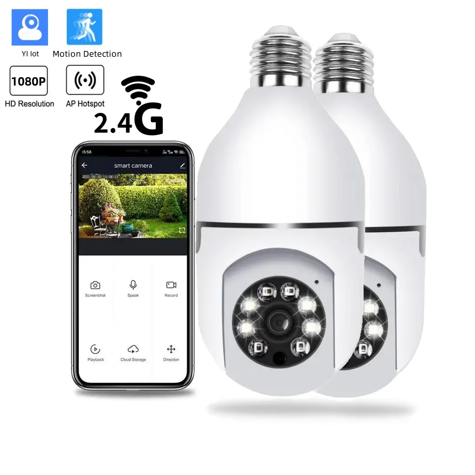 YI Iot E27 Bulb Surveillance Camera 2MP Night Vision Full Color Automatic Human Track Security Protection Monitor Wifi Camera
YI Iot E27 Bulb Surveillance Camera 2MP Night Vision Full Color Automatic Human Track Security Protection Monitor Wifi Camera