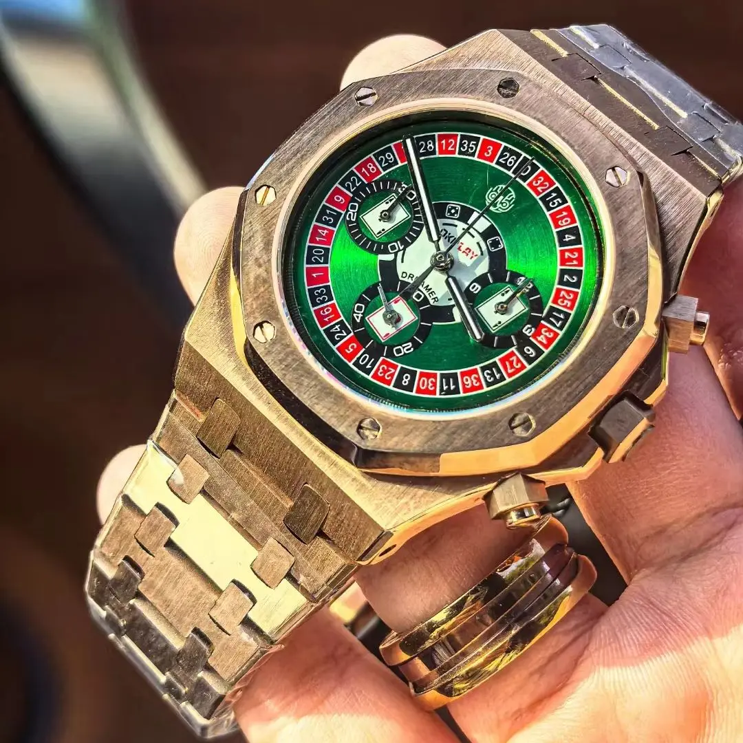 OKPLAY Men Chronograph Watch 40mm Quartz Wristwatch Sapphire 10ATM Waterproof
OKPLAY Men Chronograph Watch 40mm Quartz Wristwatch Sapphire 10ATM Waterproof