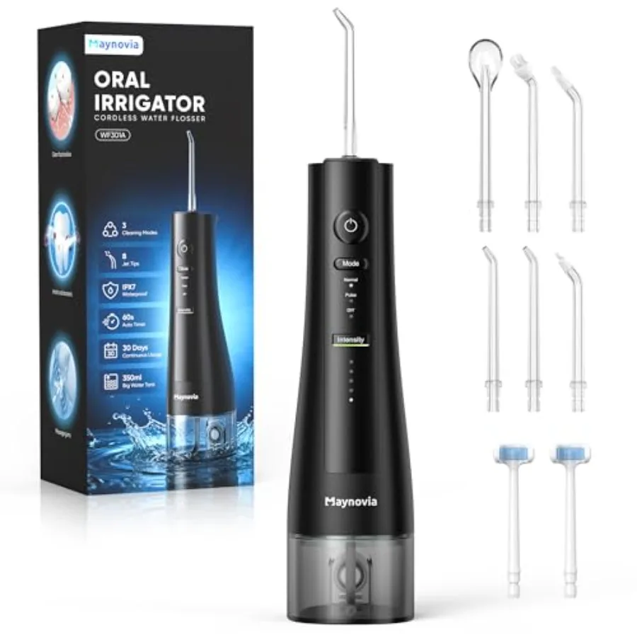 Water Flosser Cordless for Teeth, Water Pick Oral Irrigator with U Shaped Nozzle, 40 150 PSI DIY Mode, 350ML Large Tank, Rechar
Water Flosser Cordless for Teeth, Water Pick Oral Irrigator with U Shaped Nozzle, 40 150 PSI DIY Mode, 350ML Large Tank, Rechar