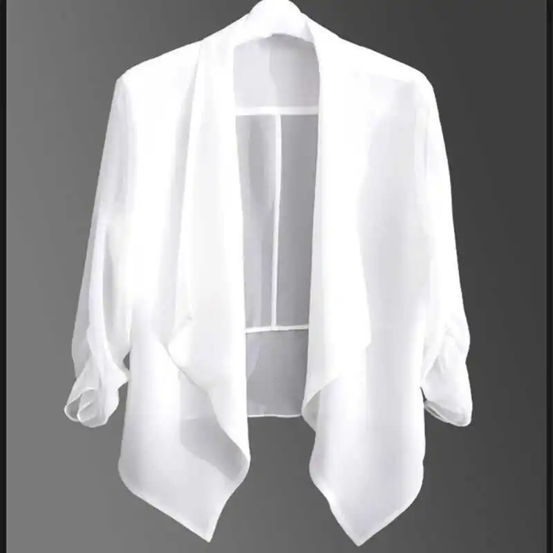 Women's Summer New Sle Sun Protection Outerwear with Sa Translucent Silk Chiffon Svel Cardigan awl Top
Women's Summer New Sle Sun Protection Outerwear with Sa Translucent Silk Chiffon Svel Cardigan awl Top