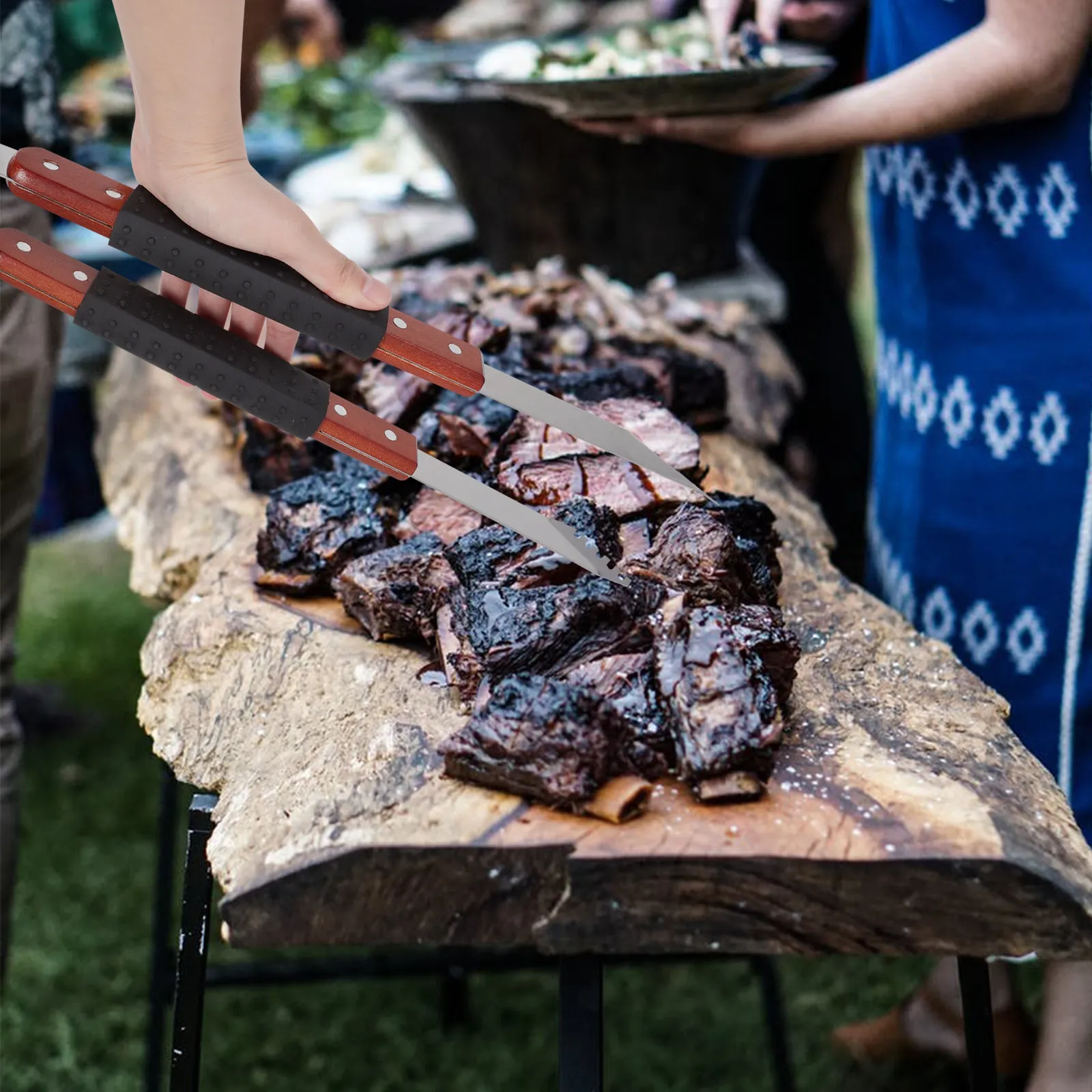 Kitchen Cooking Tongs Wood Handle Grill Clip for Steak Meat Bread Pizza Oven Safe Food Tong for Home Restaurant Buffet Use
Kitchen Cooking Tongs Wood Handle Grill Clip for Steak Meat Bread Pizza Oven Safe Food Tong for Home Restaurant Buffet Use