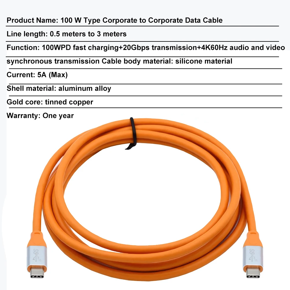 Type C Cable PD100W 20Gbps Type C Fast Charging Data Cable Support 4K60Hz Audio Video 20V5A Usb 3.1 Gen2 for Ipone15 for Mate60
Type C Cable PD100W 20Gbps Type C Fast Charging Data Cable Support 4K60Hz Audio Video 20V5A Usb 3.1 Gen2 for Ipone15 for Mate60