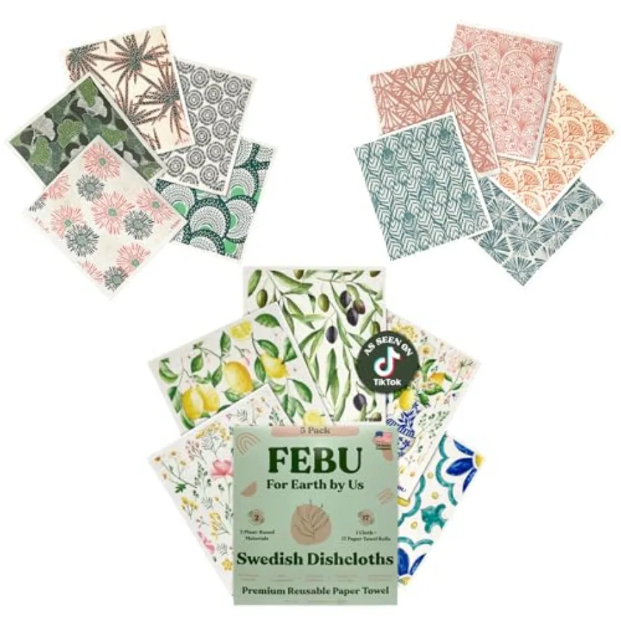 Swedish Dishcloth Bundle Set of 3 Packs Swedish Dishcloths for Kitchen 5 Pack Reusable Paper Towels Washable
Swedish Dishcloth Bundle Set of 3 Packs Swedish Dishcloths for Kitchen 5 Pack Reusable Paper Towels Washable