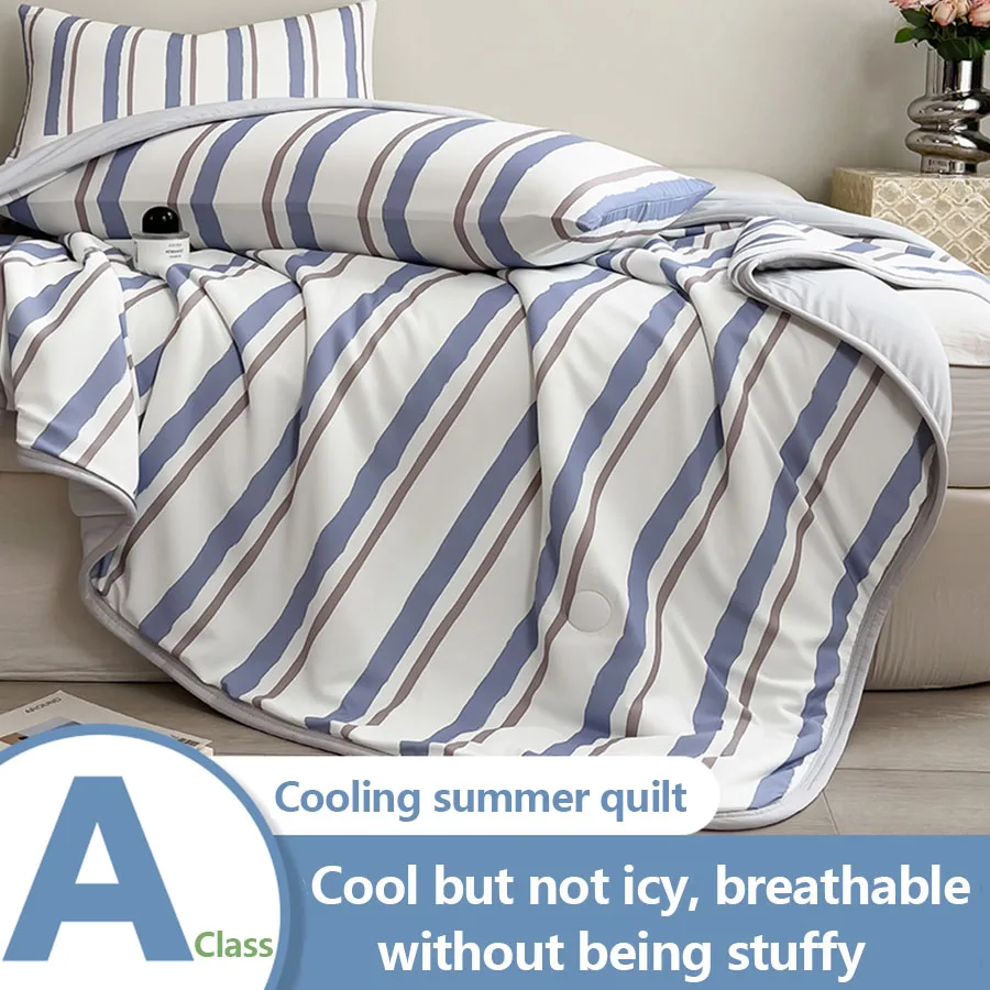 Summer Cooling Quilt Double Sided Printed Stripe Blanket Lightweight Breathable for Single Double Bed High Quality Soft Comforte
Summer Cooling Quilt Double Sided Printed Stripe Blanket Lightweight Breathable for Single Double Bed High Quality Soft Comforte