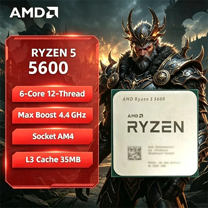 AMD Ryzen 5 5600 AMD R5 5600 CPU 6-Core 12-Thread 3.5GHz Unlocked Desktop Processor Socket AM4 Gaming CPU Without Package
AMD Ryzen 5 5600 AMD R5 5600 CPU 6-Core 12-Thread 3.5GHz Unlocked Desktop Processor Socket AM4 Gaming CPU Without Package